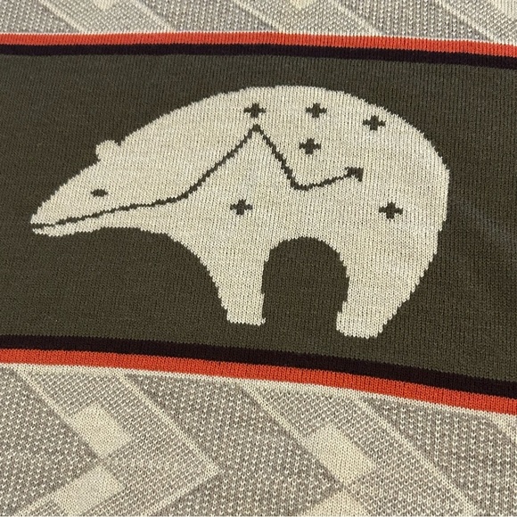 Pendleton Intarsia-Knit Bears Aztec Hooded Poncho - Picture 8 of 14